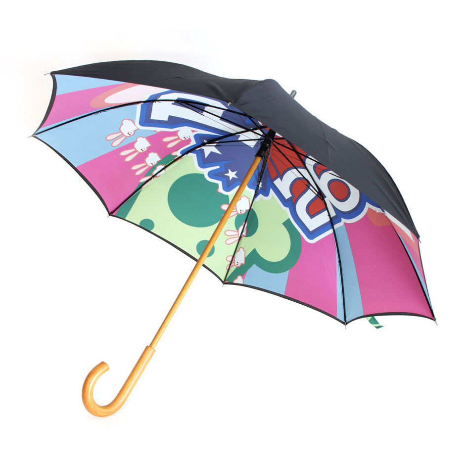 Umbrella, Auto Wooden Stick Umbrella