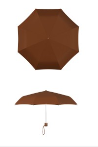 Compact frame brown umbrella