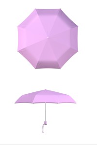Compact frame pink umbrella