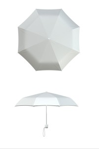 Compact frame white umbrella