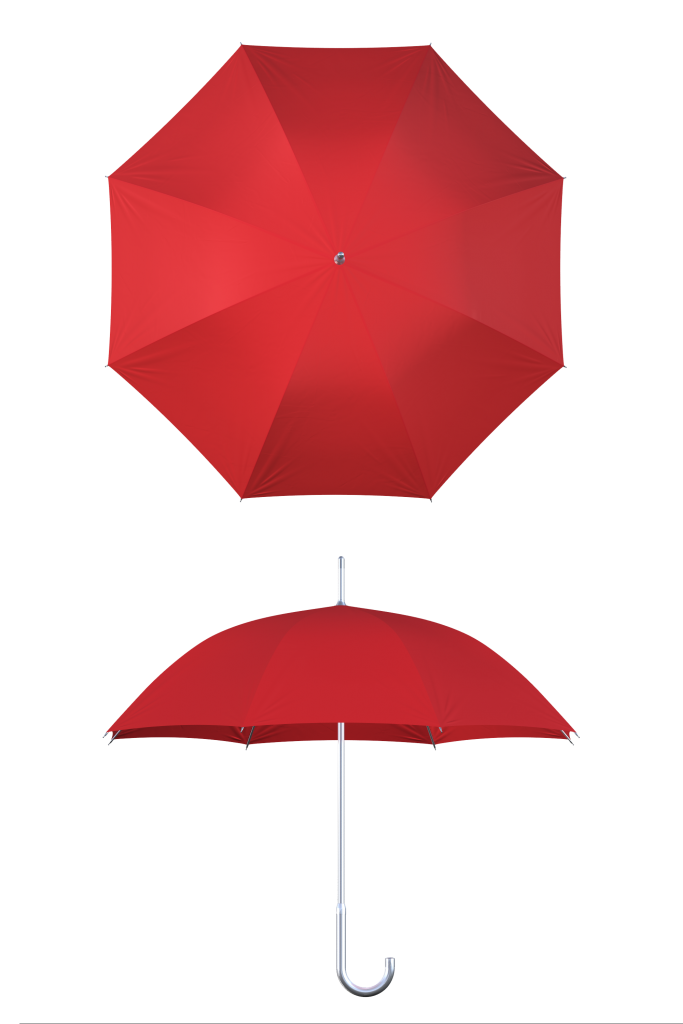 Aluminum frame red umbrella