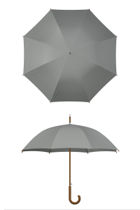Wood frame gray umbrella