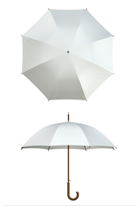 Wood frame white umbrella