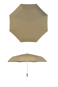 Compact frame beige umbrella