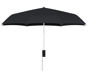 compact frame black umbrella side view