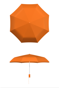 compact frame orange umbrella
