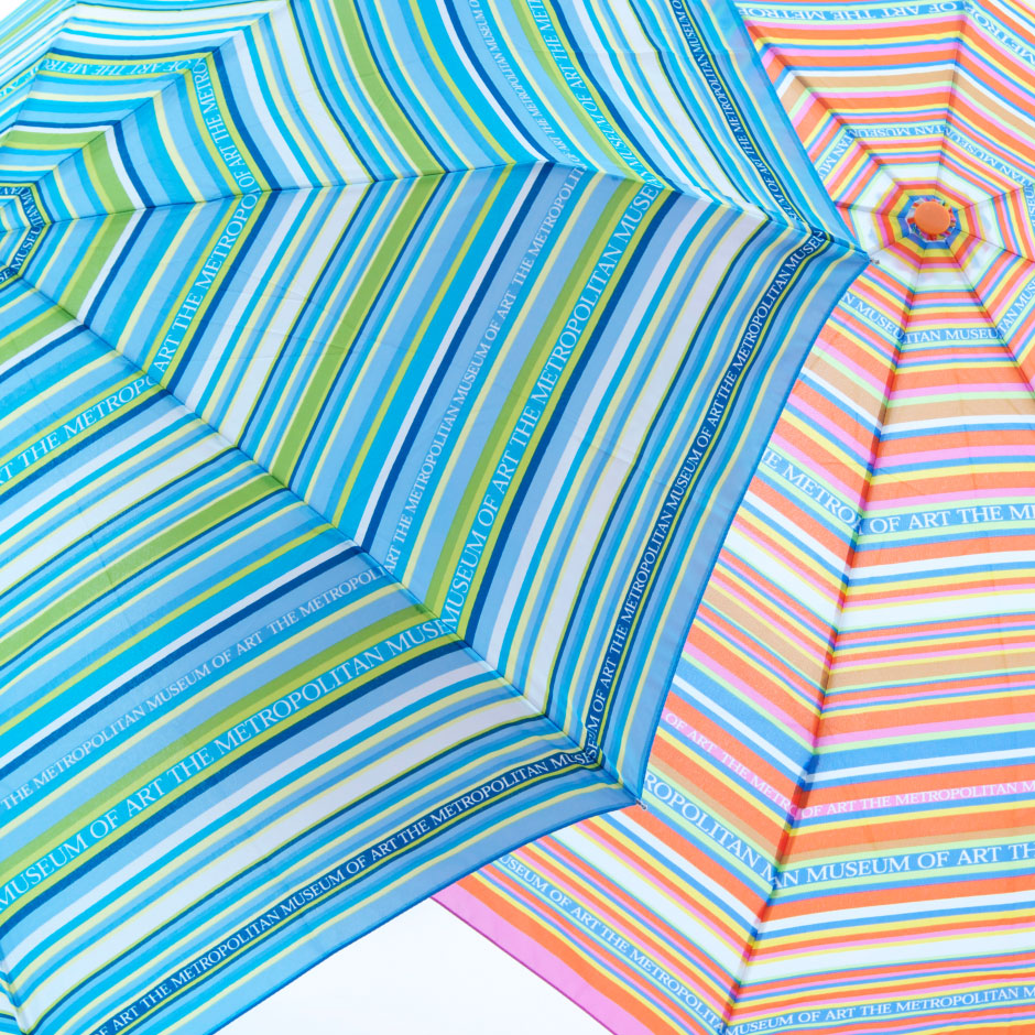 Met stripe detail custom museum umbrella