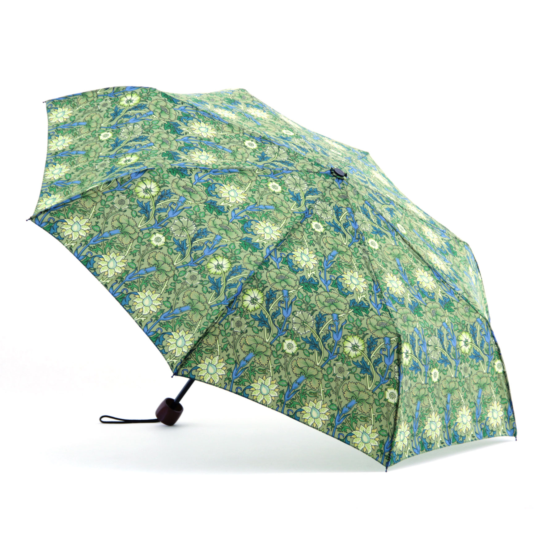 Morris print Steel & Fiberglass Compact Umbrella