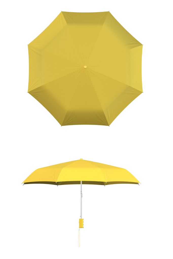 compact frame light yellow umbrella